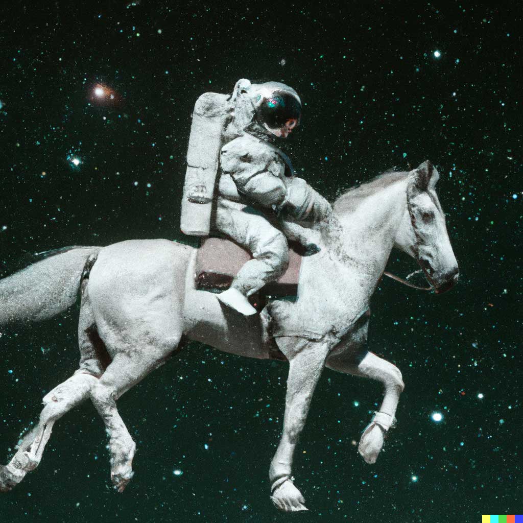 DALL·E 2 'create original, realistic images and art from a text description'. Here’s "an astronaut riding a horse in a photorealistic style" openai.com/dall-e-2/