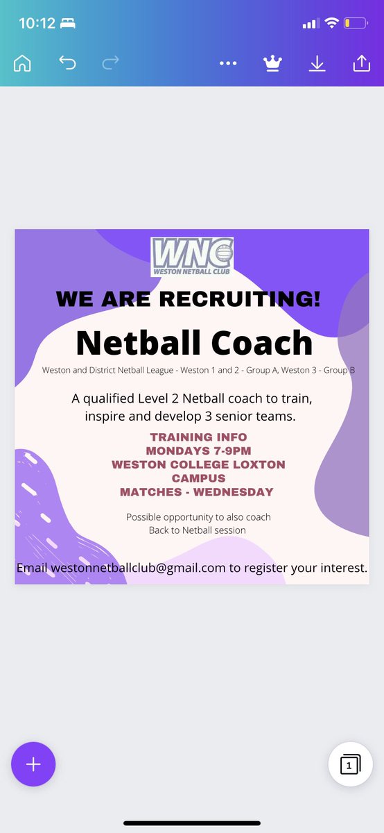 ⭐️ WE ARE RECRUITING! ⭐️ 

Looking for a new challenge? Weston Netball Club are looking for a new senior coach for the new season. 
Please get in contact if you are interested in the position! 

#coaching #newcoach #opportunity #netball #netballcoaching #southwestcoaching