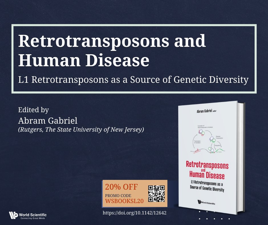 worldscientific's tweet image. 20% off with code WSBOOKSL20! Get the book at bit.ly/3LmzhJc
#Retrotransposon #ReverseTranscriptase #Endonuclease #GeneticDisease #Genome #Schizophrenia #Neuropsychiatric #Cancer