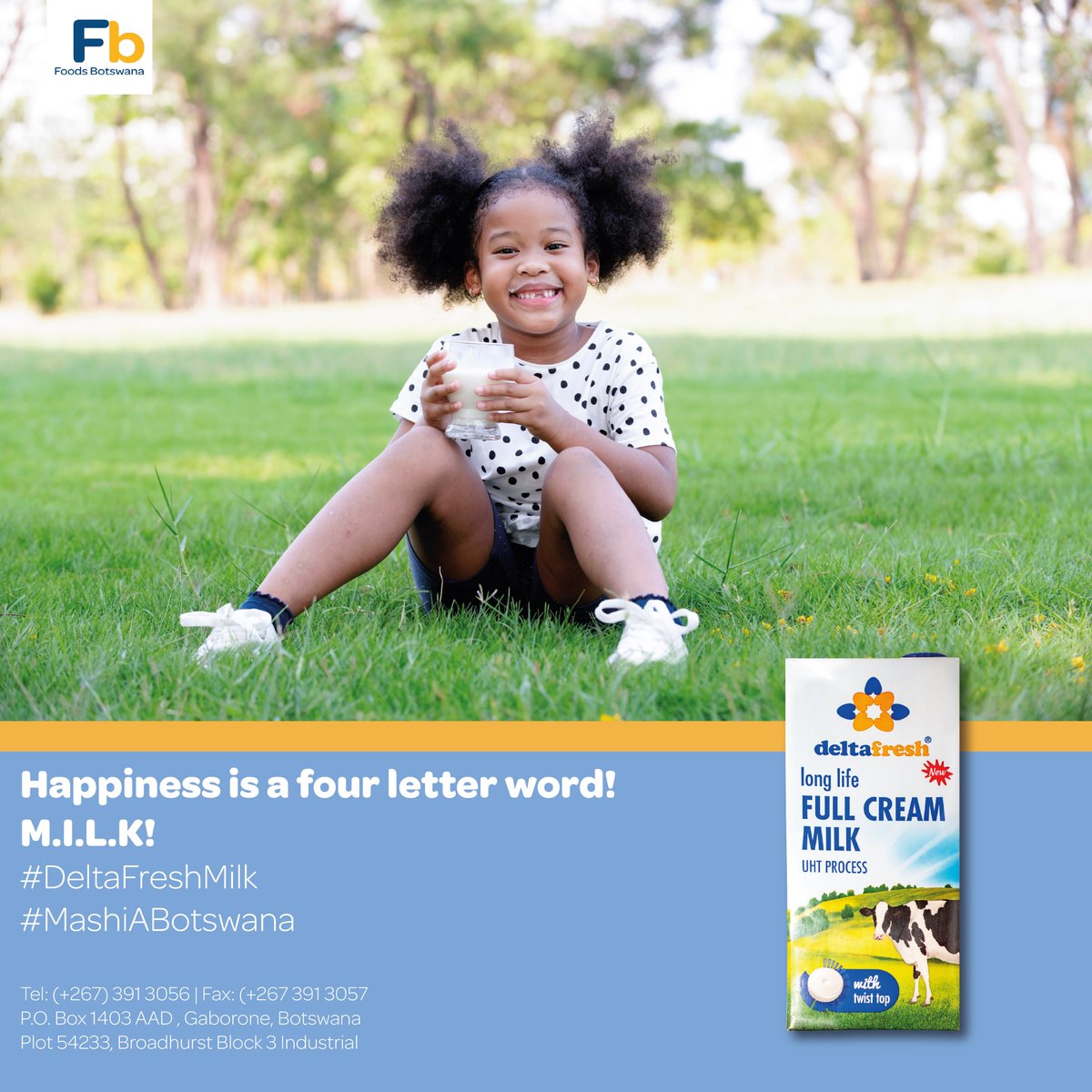 BotswanaFoods's tweet photo. Our goal is put a smile on your face!
#DeltaFreshMilk
#MashiABotswana https://t.co/tIfl5LSHFH