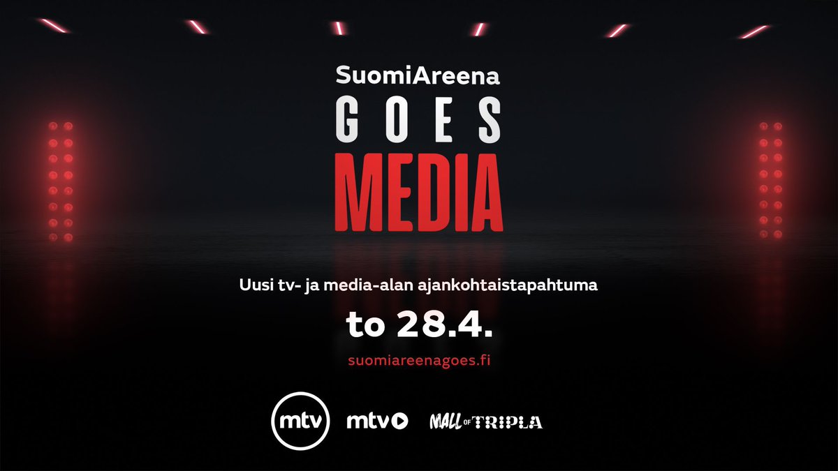 TV- ja media-alan uusi tapahtuma 28.4. Mall of Triplassa. Mielenkiintoisia keskusteluja mm. monimuotoisesta mediasta ja suomalaisen sisällön kansainvälistymisestä. Ohjelma: bit.ly/3KlbusR Maksuton tapahtuma ja katsottavissa myös @mtvpalvelu #suomiareenagoesmedia