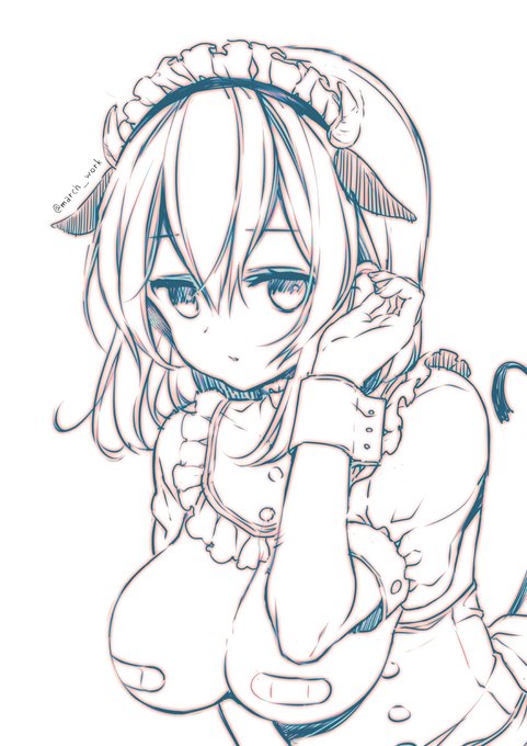 FANBOX&Fantia用のラフ～✎⁾⁾
表情がちょっとキツイかなぁ(๑ŏ _ ŏ๑) 