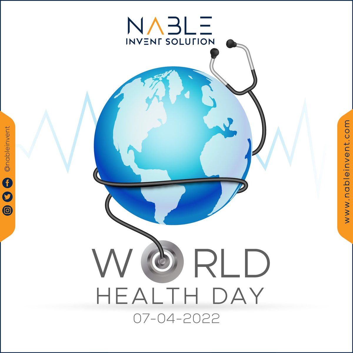 A healthy body is the guest chamber of the soul; a sick, its prison. -Francis Bacon.
#healthday #worldhealthday #health #covid #who #healthylife #internationalhealthday #worldhealth #globalhealth #globalhealthday #fitness #nableinvent