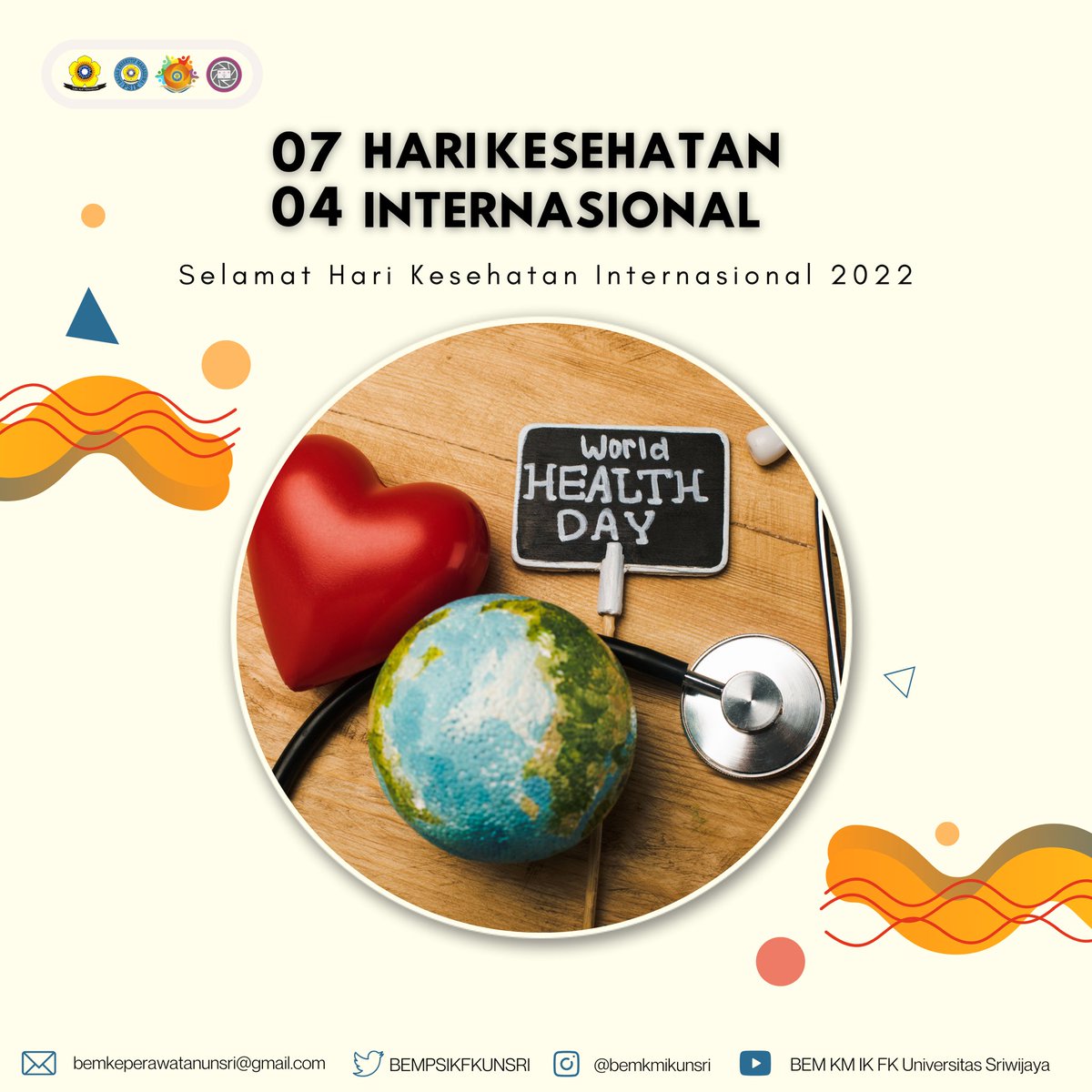 [HARI KESEHATAN INTERNASIONAL]
Hari Kesehatan merupakan momentum untuk kita bersyukur di era pandemi dan mengingatkan kita semua tentang pentingnya kesehatan.
__
Dinas Informasi dan Komunikasi
BEM KM IK FK Unsri 2022
#InfokomVarsena
#KabinetVarsena
#SatuMimpiSatuTujuan