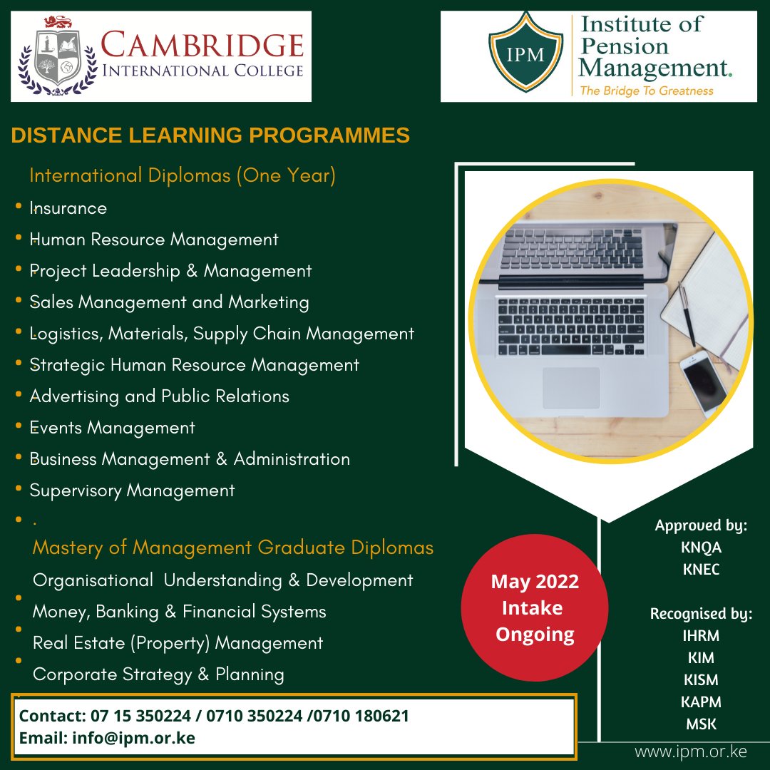 Obtain a recognized international Diploma through IPM and Cambridge International College-UK

#distancelearning #internationalcourses