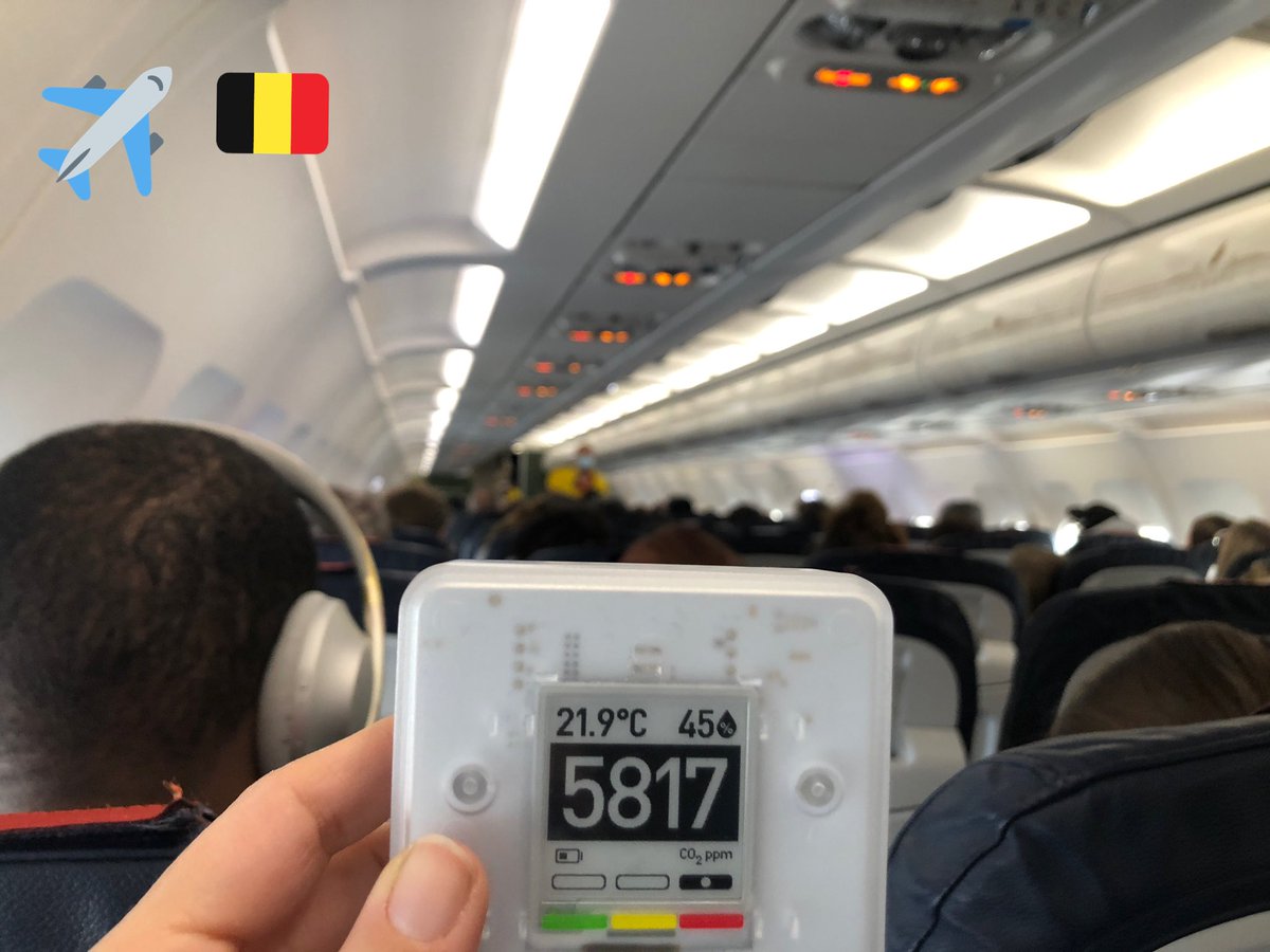 Co2Marta's tweet photo. @nousaerons @valmasdel @Panda31808732 @covidco2_map @BrusselsAirport @BrusselsAirNews @DGSaude @FranceDammel @CocomGgc @MA_Campano @jljcolorado @corinne_depagne Ces mesures datant de fin janvier ont été prises à l’embarquement et en début de vol, sur 20mn. Voici la gradation: 1551ppm +10mn 2683ppm et ensuite les niveaux grimpent rapidement. Ils ont rechuté par la suite #BrusselsAirlines #planeCo2 #airborne https://t.co/vGaeC6FuLQ