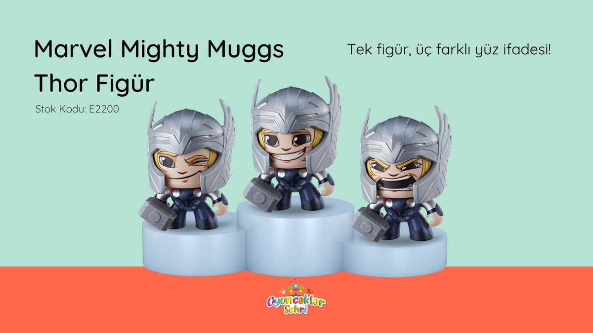 9,5 cm boyundaki bu figüre hem koleksiyonerler hem de çocukları bayılacak.😳Tepesine bastırıldığında karakterin başı dönüyor ve üç farklı yüz ifadesinden biri görünüyor.🤭
oyuncaklarsehri.com/urun/marvel-mi…

#thorfigür #aksiyonfigürü #marvelmightymuggs #oyuncakfigür #figürkoleksiyonu