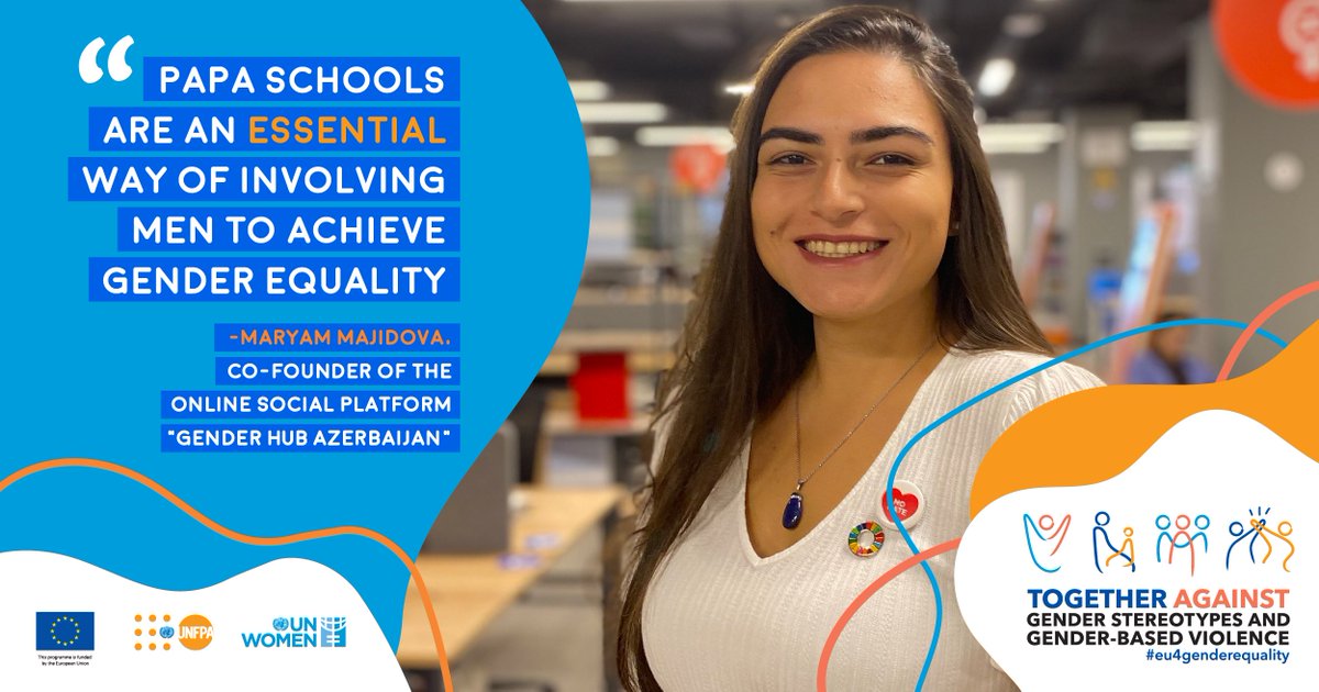 We're live! Papa Schools is the first and only initiative in Azerbaijan that promotes active fatherhood &amp; challenges discriminatory social &amp; gender norms. Find out more about the role of Papa Schools at the webinar 👉bit.ly/Socialnorms
#eu4genderequality #EU4GE