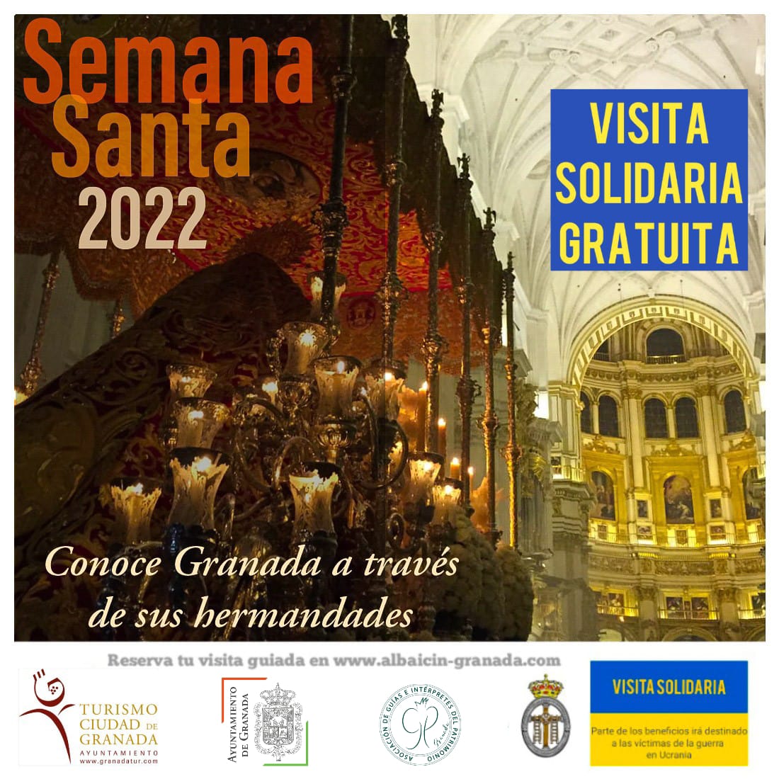 «Conoce Granada a través de sus Hermandades. Historia, Arte y Tradición». Programa de Visitas guiadas gratuitas con motivo de la Semana Santa 2022, patrocinadas por <a href="/granadaturismo/">Granada Turismo</a> en colaboración con <a href="/AGIPGranada/">AGIP Granada</a>  bit.ly/3r9IXij