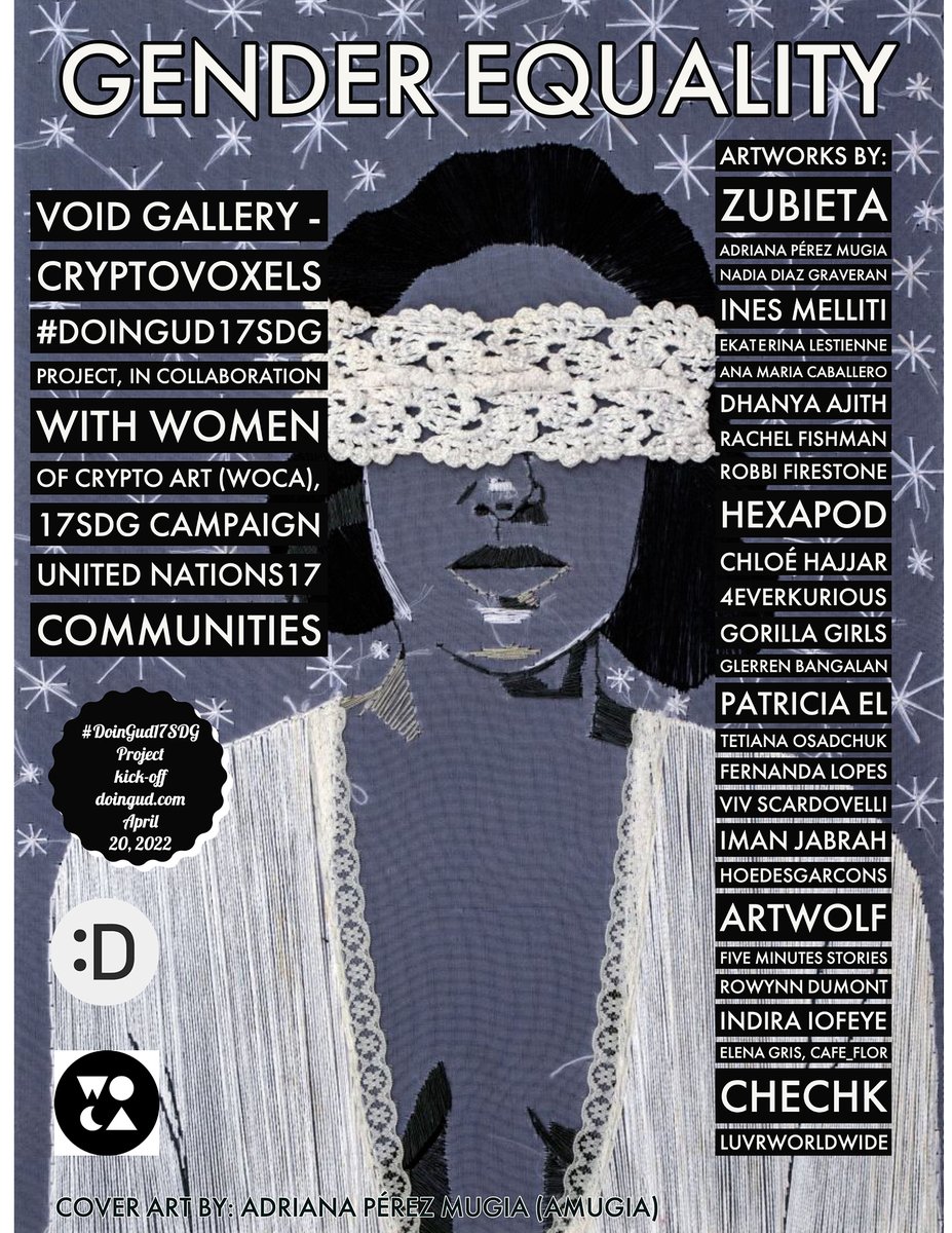 iofeye's tweet photo. Happy to announce that Gender Equality exhibition by 
@hellowoca for @DoinGudHQ will take place on 20 April! It is a part of #DoinGud17SDG featuring 17 communities and themed around UN development goals. Each artist's sale directly supports a chosen social cause or organization https://t.co/JbblUjQVDR