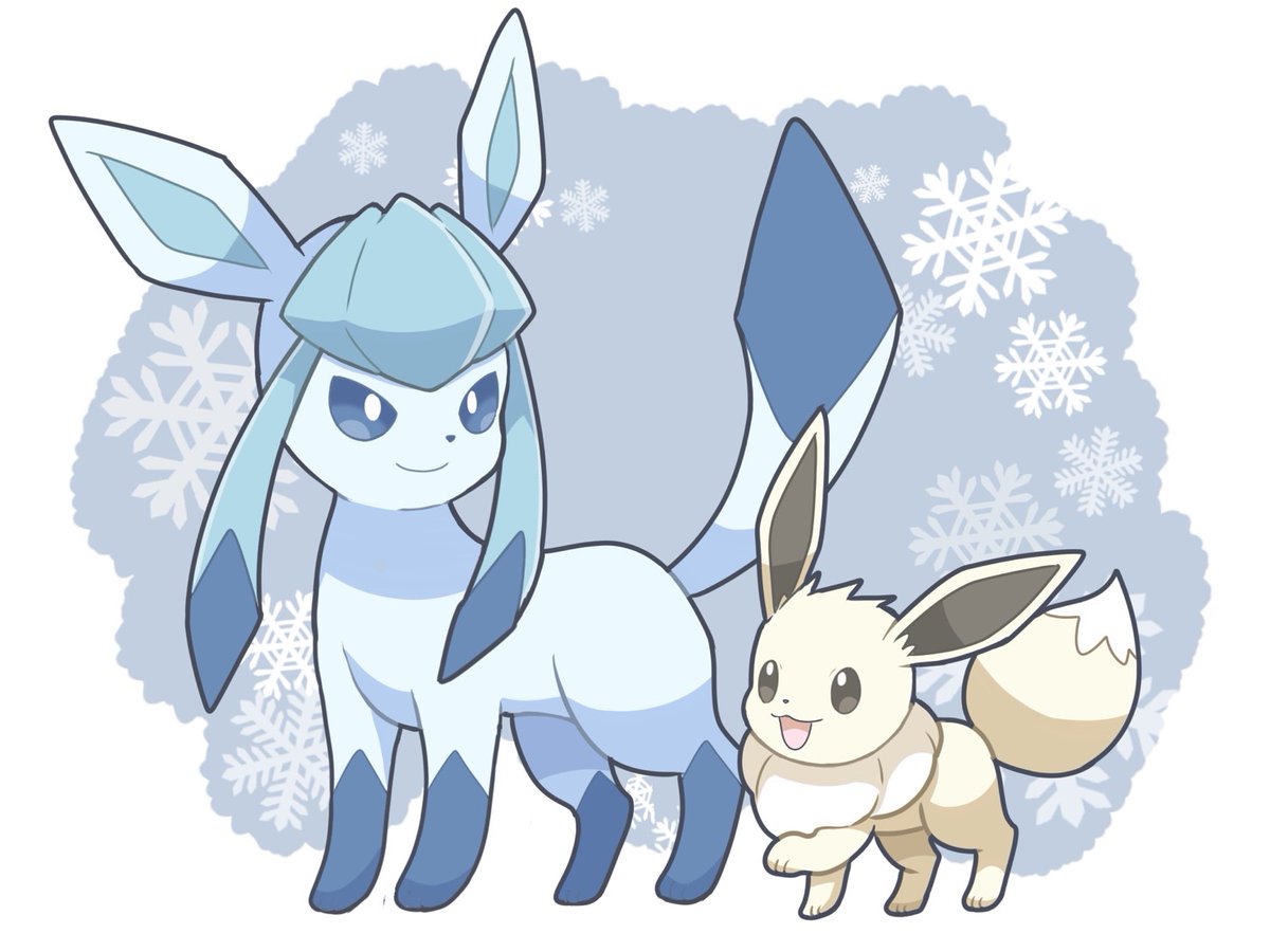 glaceon pokemon (creature) no humans smile closed mouth open mouth standing :d  illustration images