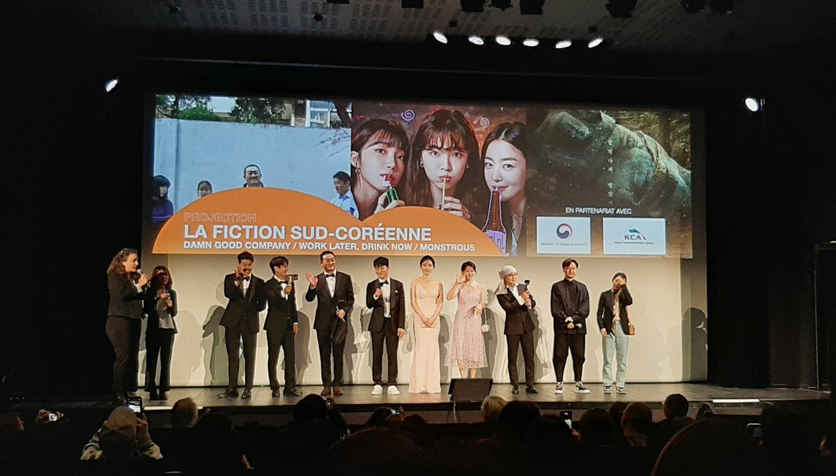 MarionPichardie's tweet photo. Toujours un plaisir de voir des #kdramas sur grand écrans! Projection hier de #DamnGoodCompany , #WorkLaterDrinkNow and #Monstruous en présence de l'équipe de chaque! 😁🇰🇷
Great to see #Kdramas on the big screen with cast and crew presenting them! 😄🇰🇷
@CANNESERIES #CANNESERIES https://t.co/HWPJs6STyP
