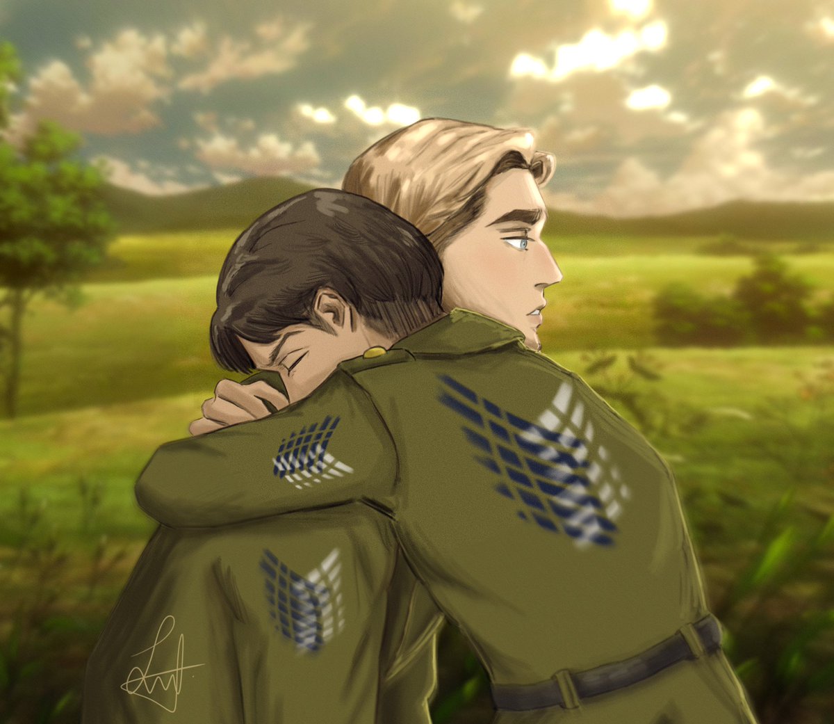 _byakuyasuta's tweet photo. I drew this quite some time ago and didn’t really like it, but I’m just gonna post for my art progression.

#エルリ #erwinsmith #leviackerman #eruri #aot #snk #AttackonTitanFinalSeason #AttackOnTitan #procreate #ShingekiNoKyojin https://t.co/5pv2vNYvcq
