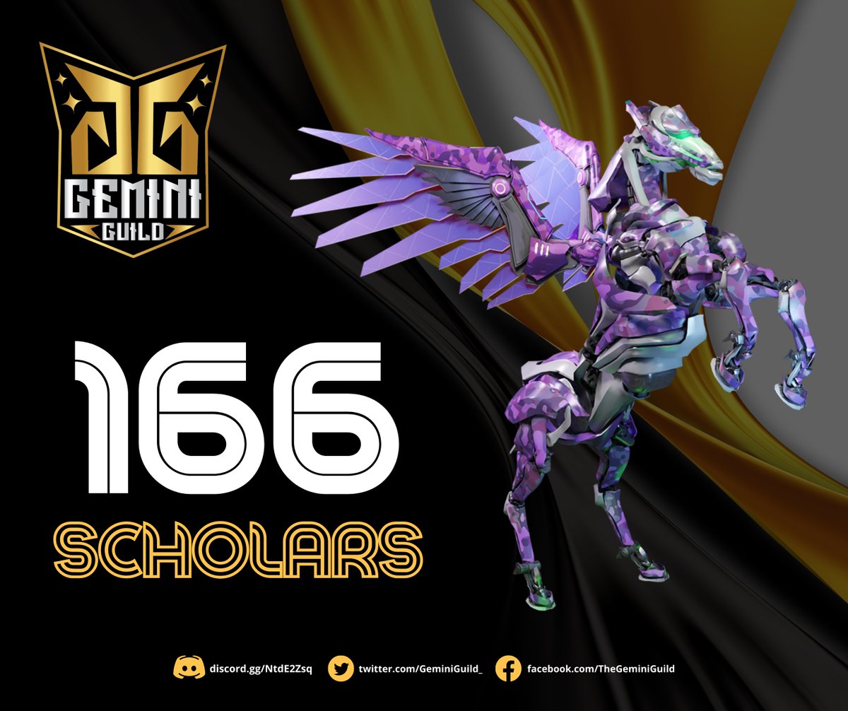 GeminiGuild_'s tweet photo. Who would've thought that we will onboard a total of 166 SCHOLARS as of today 🤯🔥

✨ Catch more of this future achievements by joining our server now! 

LFG 🎉

Join our discord server: https://t.co/YXiGNJ5wjg https://t.co/PIRrhbZ9CO