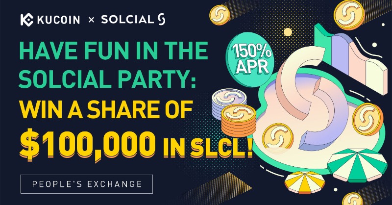 kucoincom's tweet photo. Have Fun in the #Solcial Party: Share $100,000 in $SLCL and Enjoy a 150% Staking APR!

Details: https://t.co/b3fjjydbr2

💰 $500 GIVEAWAY💰
✅ Follow @kucoincom @solcialofficial 
✅ Retweet with #KuCoin_Lists_SLCL
✅ Tag 3 friends
🎁 10 winners, 50 $USDT each