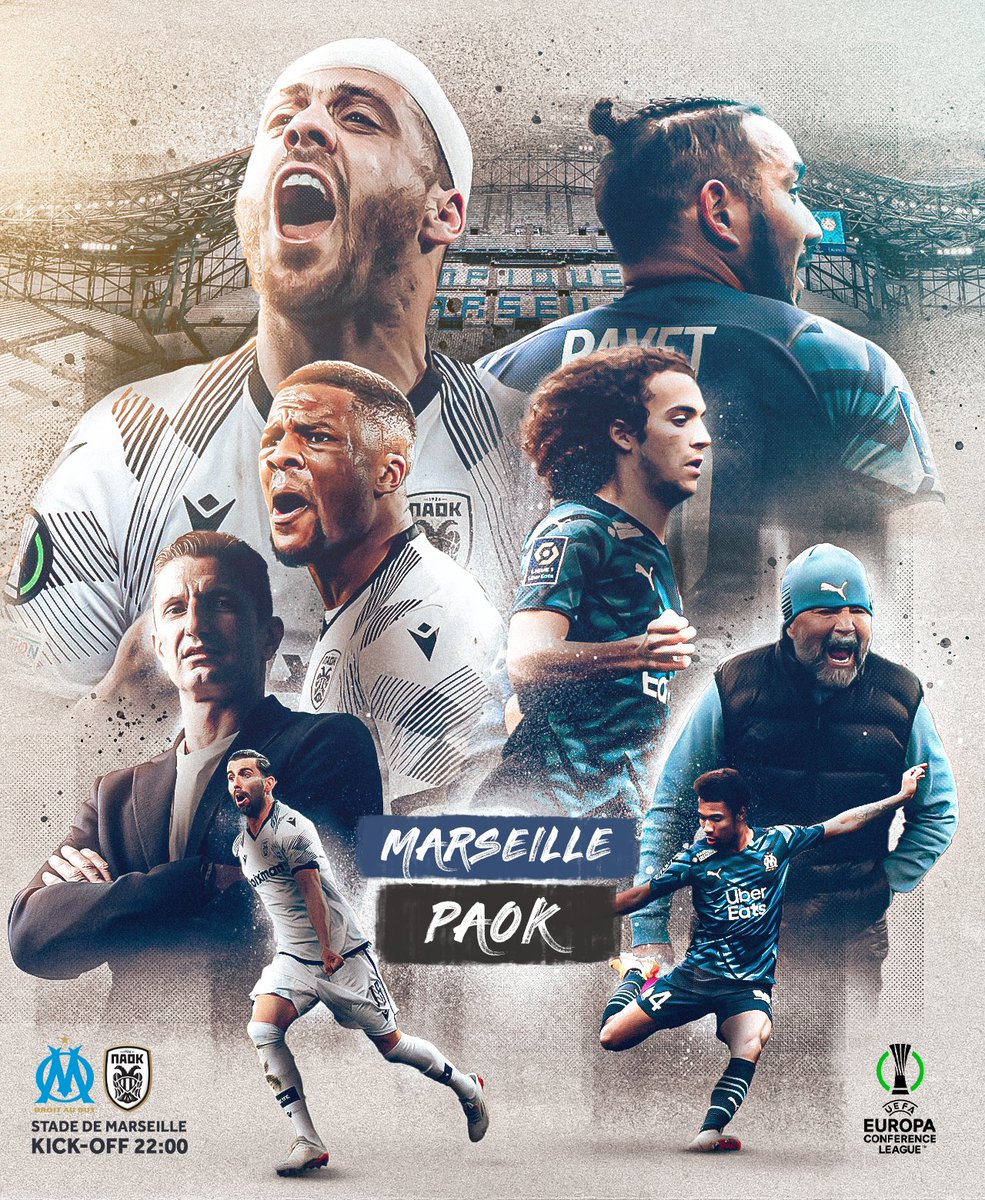 PAOK_FC's tweet photo. #Matchday #UECL
@europacnfleague
#OMPAOK
⚽️ Vs @OM_English
🏟️ Velodrome Stadium 
⌚️ 22:00
📱📸 PAOK FC New Media https://t.co/h6NAbNLKS9