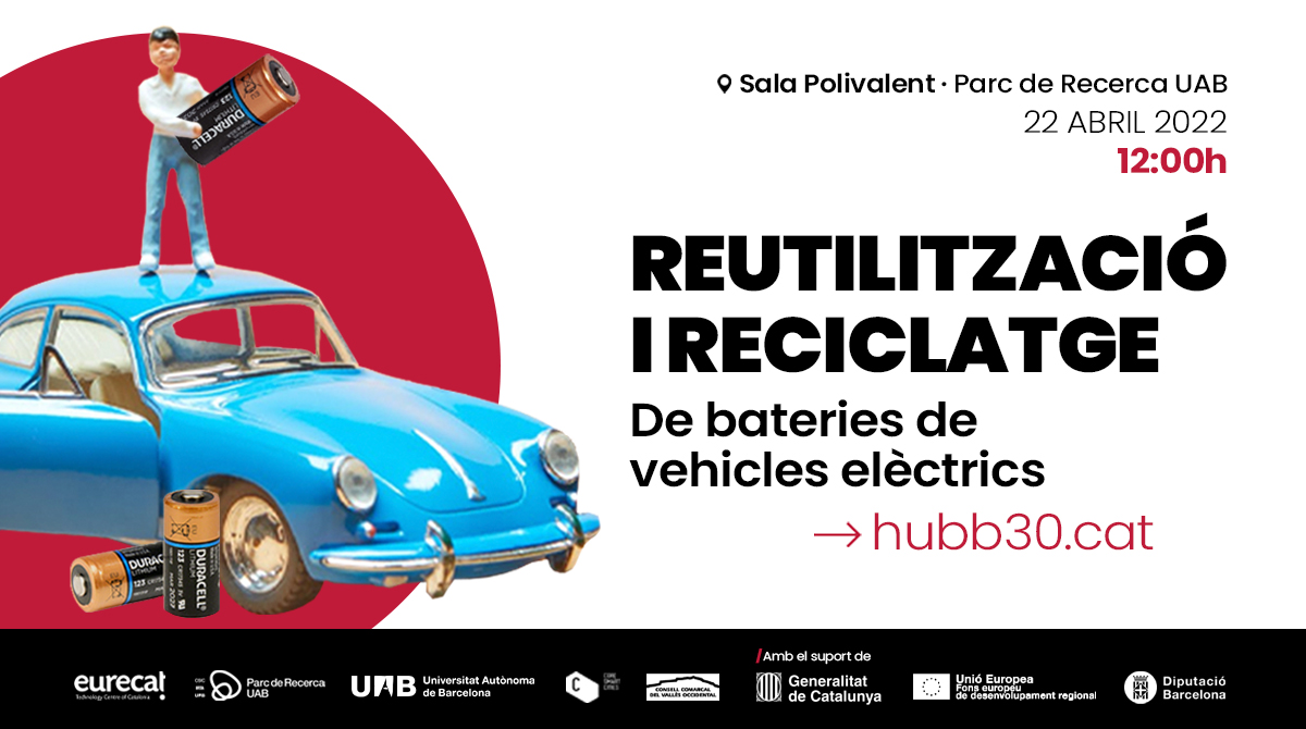 Cerdanyola's tweet photo. 📣 El @PRUAB inicia el cicle de trobades ‘Brunchs d’innovació hub b30’
📅 El 22 d’abril i es debatran les tendències, oportunitats i reptes clau en la indústria de la 🔋🚗 reutilització i reciclatge de bateries de vehicles elèctrics
ℹhttps://t.co/grHNX1ludd
#PECT #Hubb30 https://t.co/HB0GgRflra