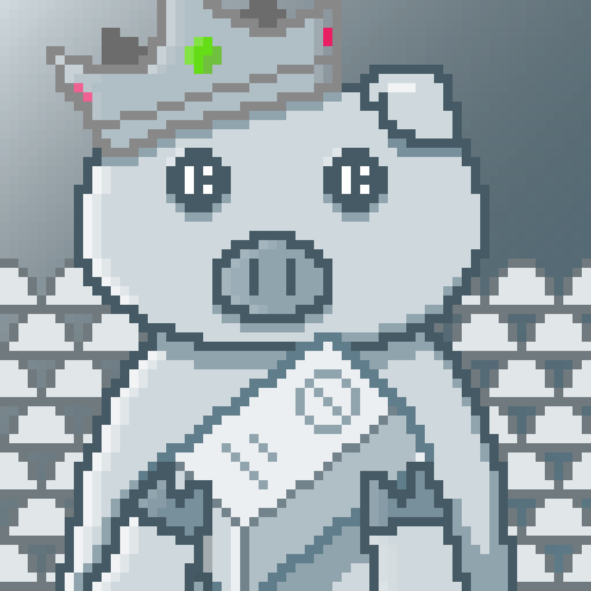 A piggy investor who holds silver.

"Although gold and silver are not by nature money, money is by nature gold and silver."
—Karl Marx

#PiggyIC #NFT