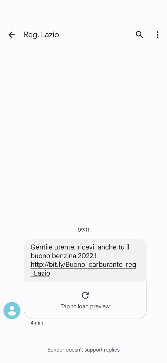 FantiniIvan's tweet photo. @RegioneLazio Segnalo altro SMS arrivato 5 minuti fa sui buoni benzina da parte di Regione Lazio https://t.co/sRgZJ21EAl