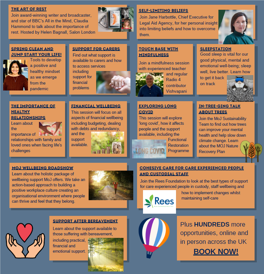 Check out our Health &amp; Wellbeing events focused on you &amp; people we work with

Wellbeing🎟️hmppsinsights.co.uk/insights-festi…

Mental Health🎟️hmppsinsights.co.uk/insights-festi…

Physical Health🎟️hmppsinsights.co.uk/insights-festi…

Sustainability 🎟️hmppsinsights.co.uk/insights-festi…

#WorldHealthDay2022 #StressAwarenessMonth