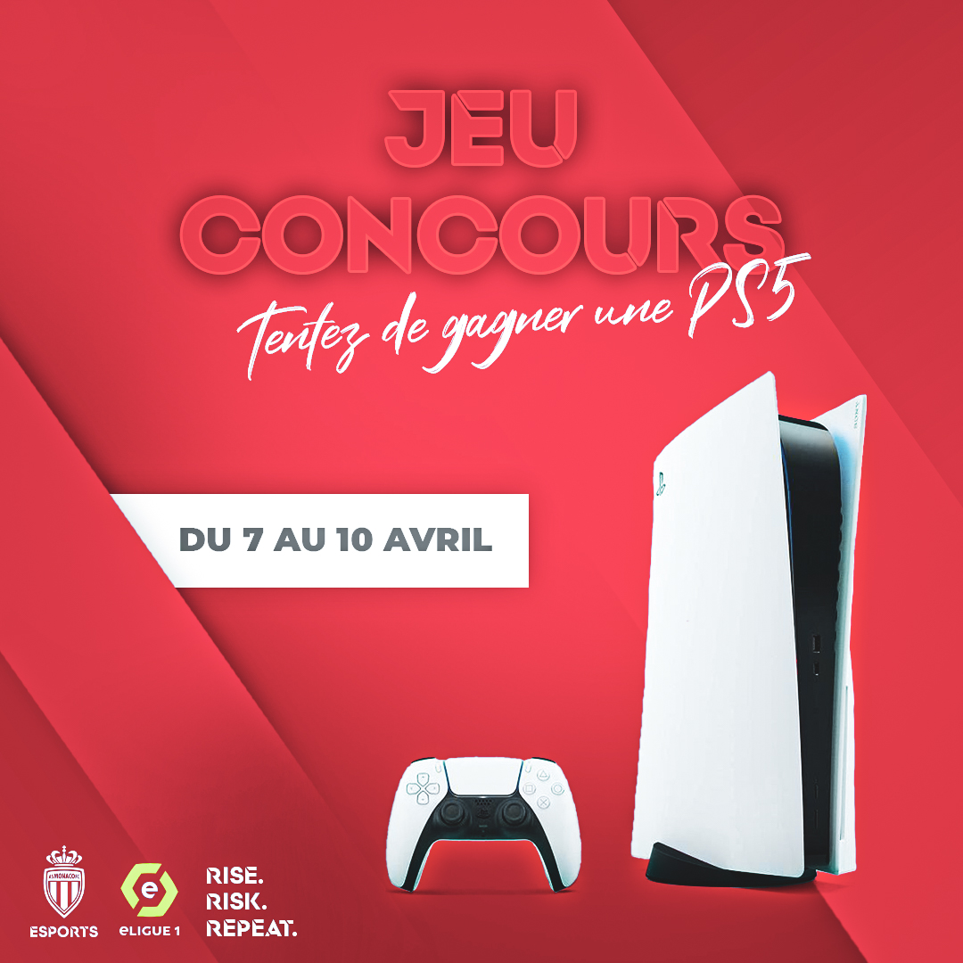 ASMonacoEsports's tweet image. 🎁 #Giveaway 
En collaboration avec l'@e_LIGUE_1, nous vous faisons gagner... UNE #PS5 et 2 manettes ! 🔥

Pour participer : 
🔁 RT ce post 
✅ Follow les comptes @ASMonacoEsports et @e_LIGUE_1 
📱 Commentez avec le #eLigue1 

Tirage au sort le 10/04, bonne chance 🍀