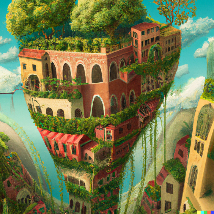 woj_zaremba's tweet photo. DALL-e keeps me awake

input "hanging gardens of Babylon in the middle of a city in the style of Dali" https://t.co/w7NhtNQAen