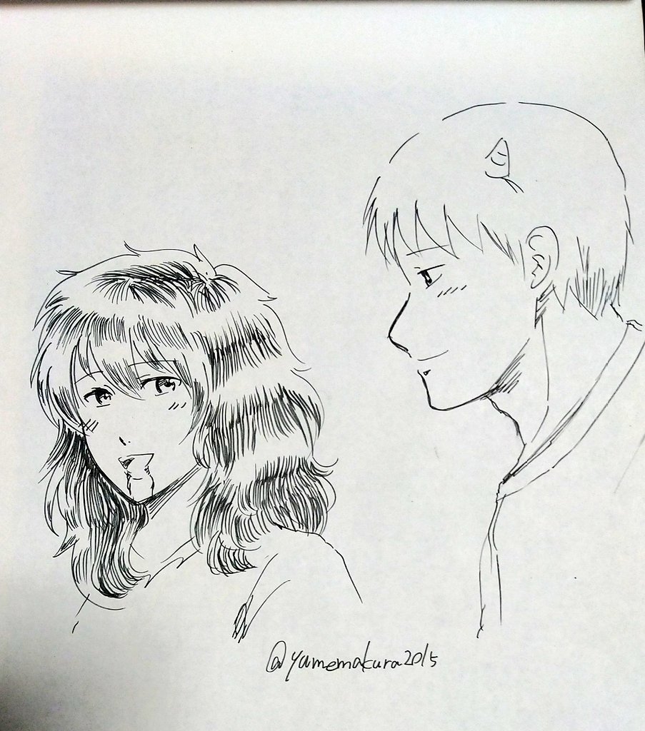 手を鈍らせないようアナログ一発描き鬼夕 