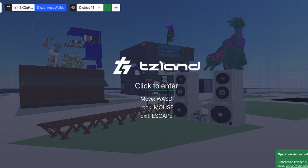 Working on some things in <a href="/tz1and/">tz1and</a> with <a href="/FreakDali/">freak dali</a>... Got the speakers n Merch booth so far.... Who wants a booth to slang you Nft Objkts? Might be setting up a whole Nft Flea Market Art Bazaar in this Cool Metaverse Neighborhood!