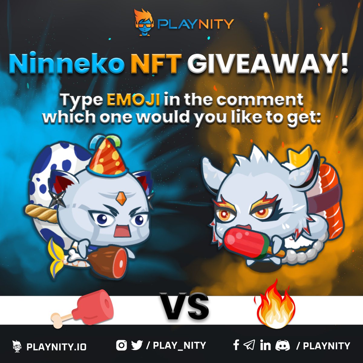 play_nity's tweet image. We’ve noticed you really liked @ninnekogame kitten #NFTs 😻🐾 How about some quick #NFTgiveaway? 👀

To win Ninneko #NFT:
❤️ Like &amp;amp; RT
☑️ Follow @play_nity @ninnekogame
✍️ Tag 3 frens &amp;amp; type emoji: 🍖 or 🔥 in the comment

⏰ Ends in 48H

#NFTcommunity #PlayToEarn #BSC $PLY $Mata