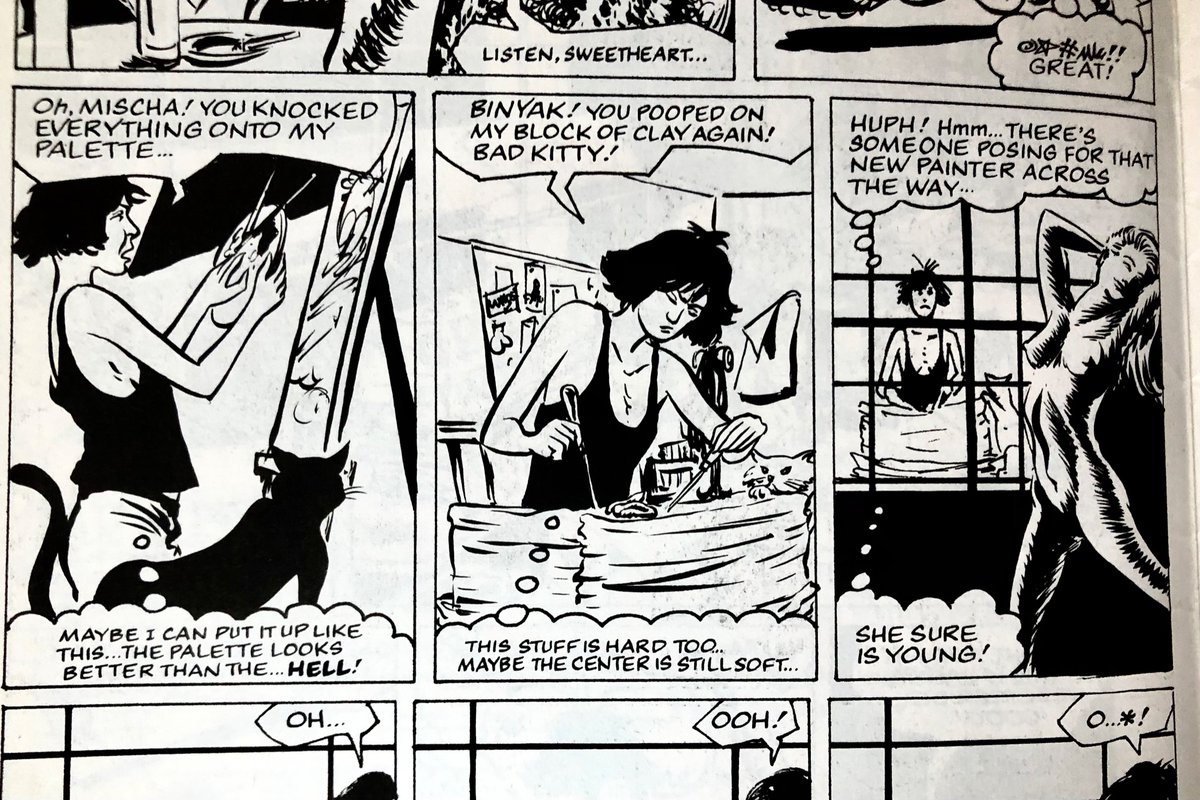 awardtour's tweet photo. CATS IN COMICS: Big Windows by Mario Hernandez
(in Real Girl #29, Fantagraphics Books, 1991) #catsincomics https://t.co/7wcJ09YOHS