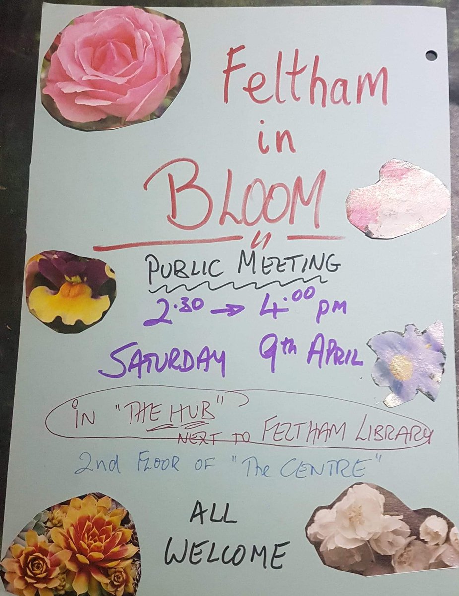 GreenFeltham's tweet photo. This Saturday Rob Antill is leading a meeting to discuss the future of #FelthamInBloom as he looks to step back due to family reasons. Please do go along to support, and thank him. Options include setting up a new committee, or becoming a ‘project’ hosted by umbrella organisation https://t.co/zB7MucKwXU