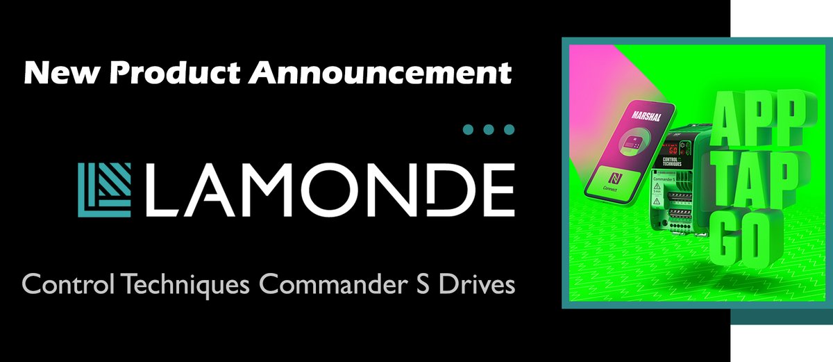 LamondeDotCom's tweet photo. New product announcement - New from @CT_Drives, Commander S Drives with innovative NFC interface for configurations. Read more here: https://t.co/JINS0zG19U

#controltechniques #CT #CommanderS #CommanderSSeries #Drives #motorcontrol #variablespeeddrives #variablefrequencydrives https://t.co/sUSh08X5IO