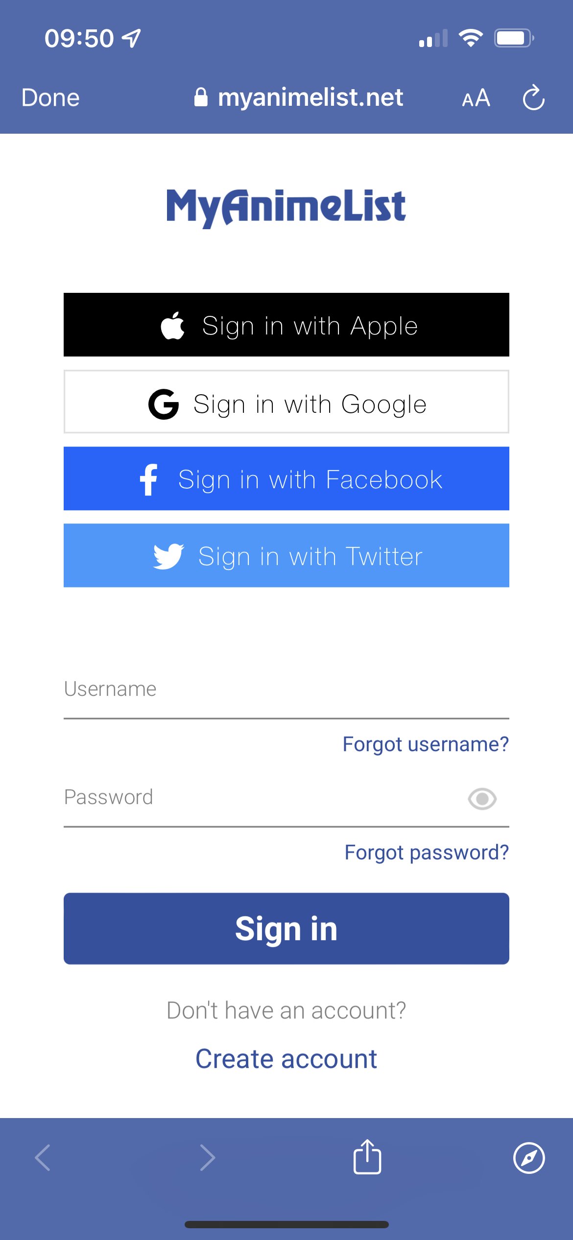 Alternative login pages on Facebook website.