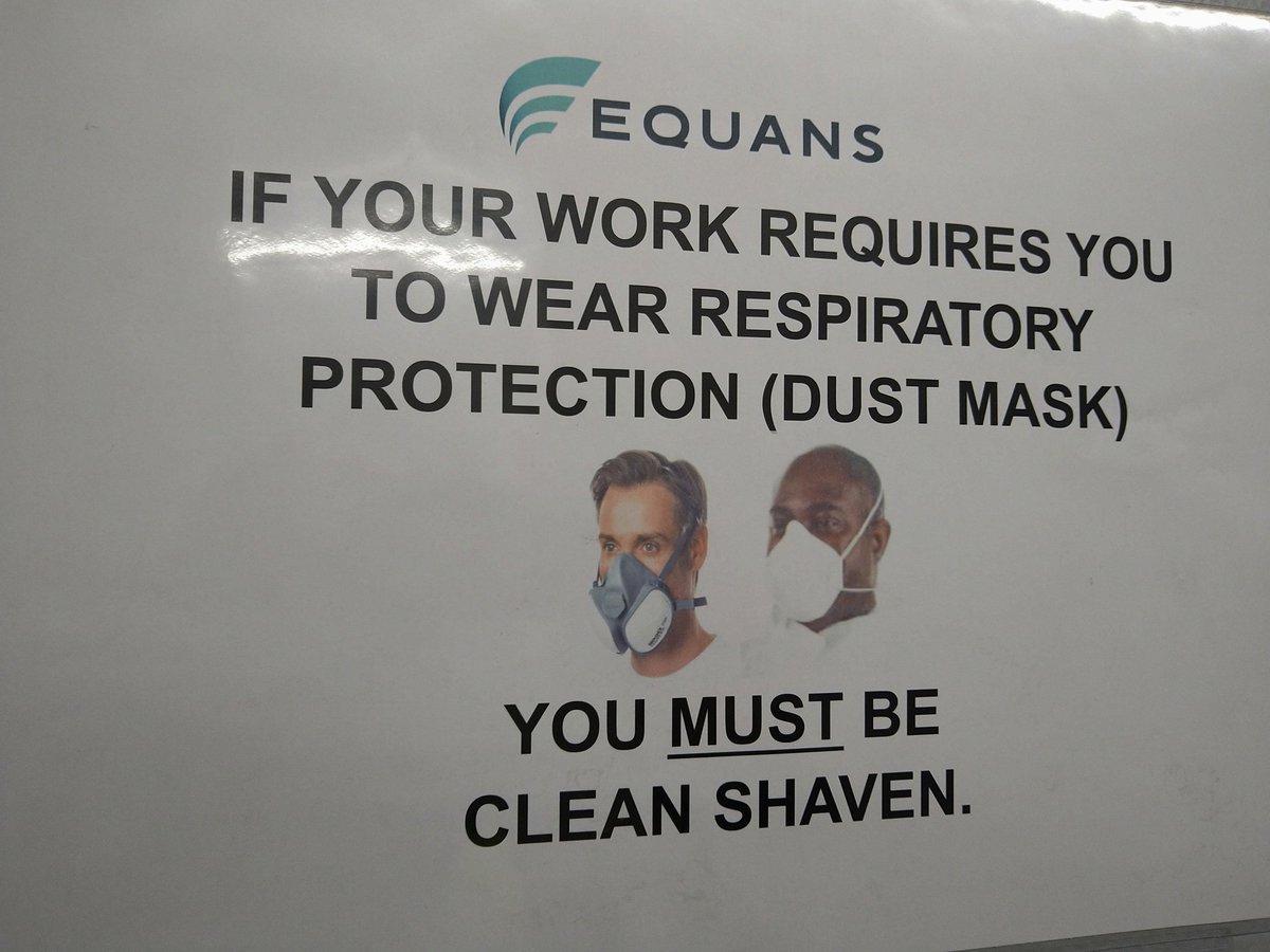 Onsite in Birmingham to Face Fit, 25% of those to be tested are unshaven. Remember, not for our benefit, to ensure your mask can adequately seal to the skin and do its job. Well done <a href="/EQUANS_UK/">Equans UK & Ireland</a>, reminders in the toilets and canteen.