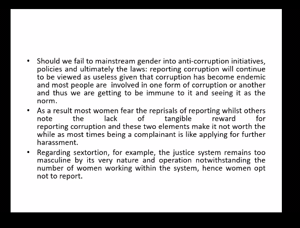 umthaphi's tweet photo. More and more women fear reporting corruption or abuse of power as they fear being victimized said PriscaDube.
#GenderedCorruption
@WCOZIMBABWE
@wildtrustzim @AmakhosikaziFM @table_girls @girls4media @nobunxux @ThubaThobela @The_CBNews @TIZim_info @Thwithakazi https://t.co/cUZMSrrwmr