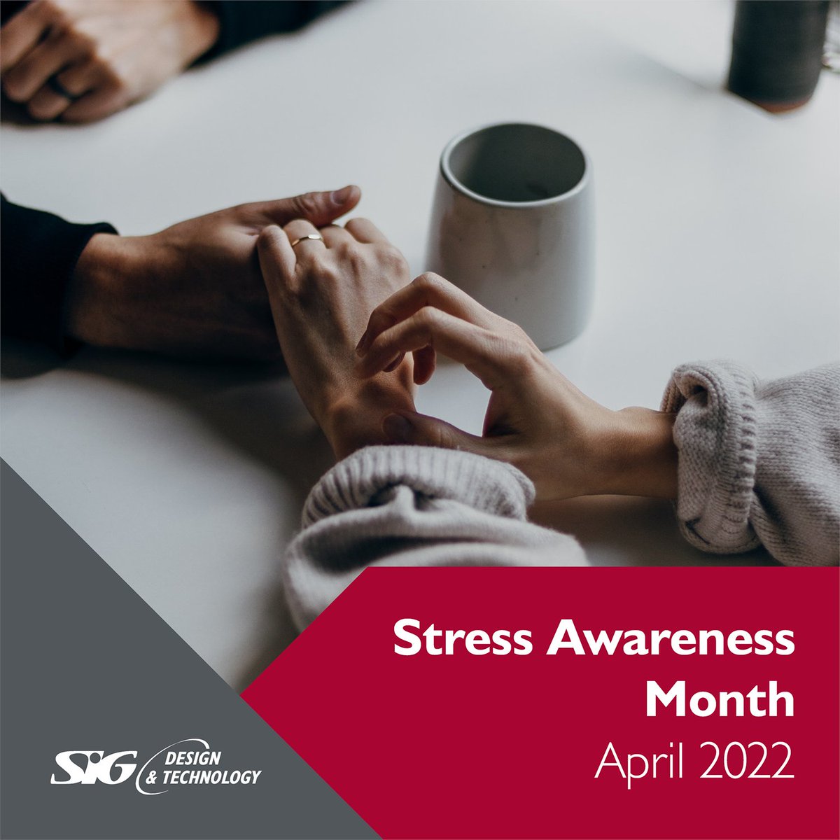 It is Stress Awareness month and here at SIG Design and Technology we take care to look after and support our colleagues and customers. Here's a few things to encourage:

- Take a break
- Seek out support
- Go for a walk
- Connect with family and friends

#StressAwarenessMonth