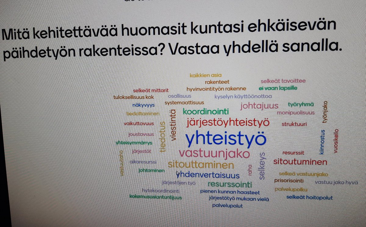 SinikkaKorpela1's tweet photo. Mitä kehitettävää on kuntasi ehkäisevän päihdetyön rakenteissa? Tarvitaan enemmän yhteistyötä, vastuunjakamista ja järjestöyhteistyötä, kommentoivat #EHYTry :n Kuntien ehkäisevän päihdetyön ABC -koulutusosallistujat. #EPT kuuluu kaikille. #osaaja #järjestöyhteistyö https://t.co/FcGaXtwoEz
