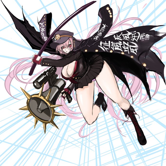 番長デュル様のラフです('▽')
初期ラフは初音ミクの「恋は戦争」のジャケットみたいな感じにしようと思ってました。しかしこのアングルだとデュル様自慢のパンツが見えないので普通に立ち絵にしもすた。ストライクメガホンも装飾過多だったのでスマートにしました('▽')#エデンズリッターグレンツェ 