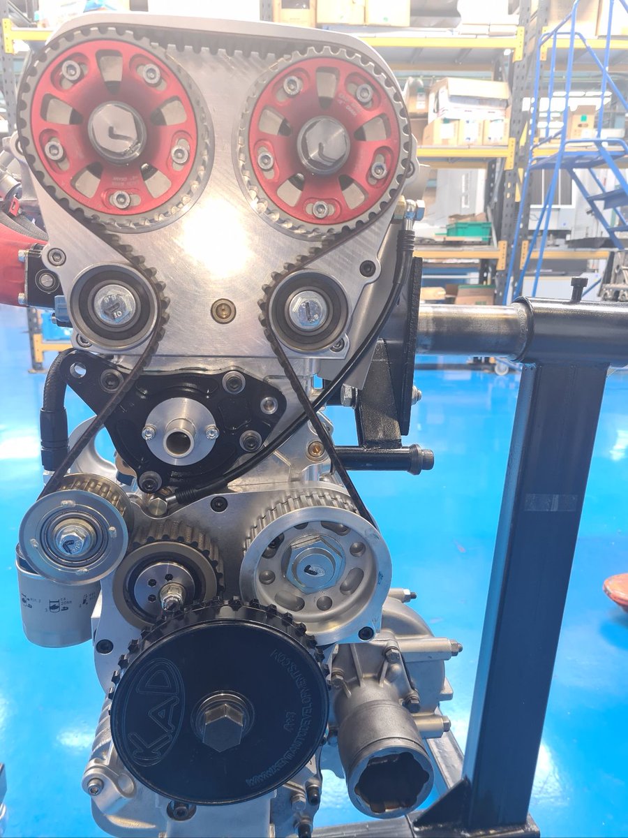 AandMEDM's tweet photo. A+5 engine – preparing to test the 1273cc K16V NA engine. Pics show the revised pulleys and the Ascaso front cam adaptor plate.
#Aseries #Mini16v #MiniRacers #enginebuild #raceengine #precisionengineering #gbmfg #UKmfg https://t.co/J4QeTCKlU1