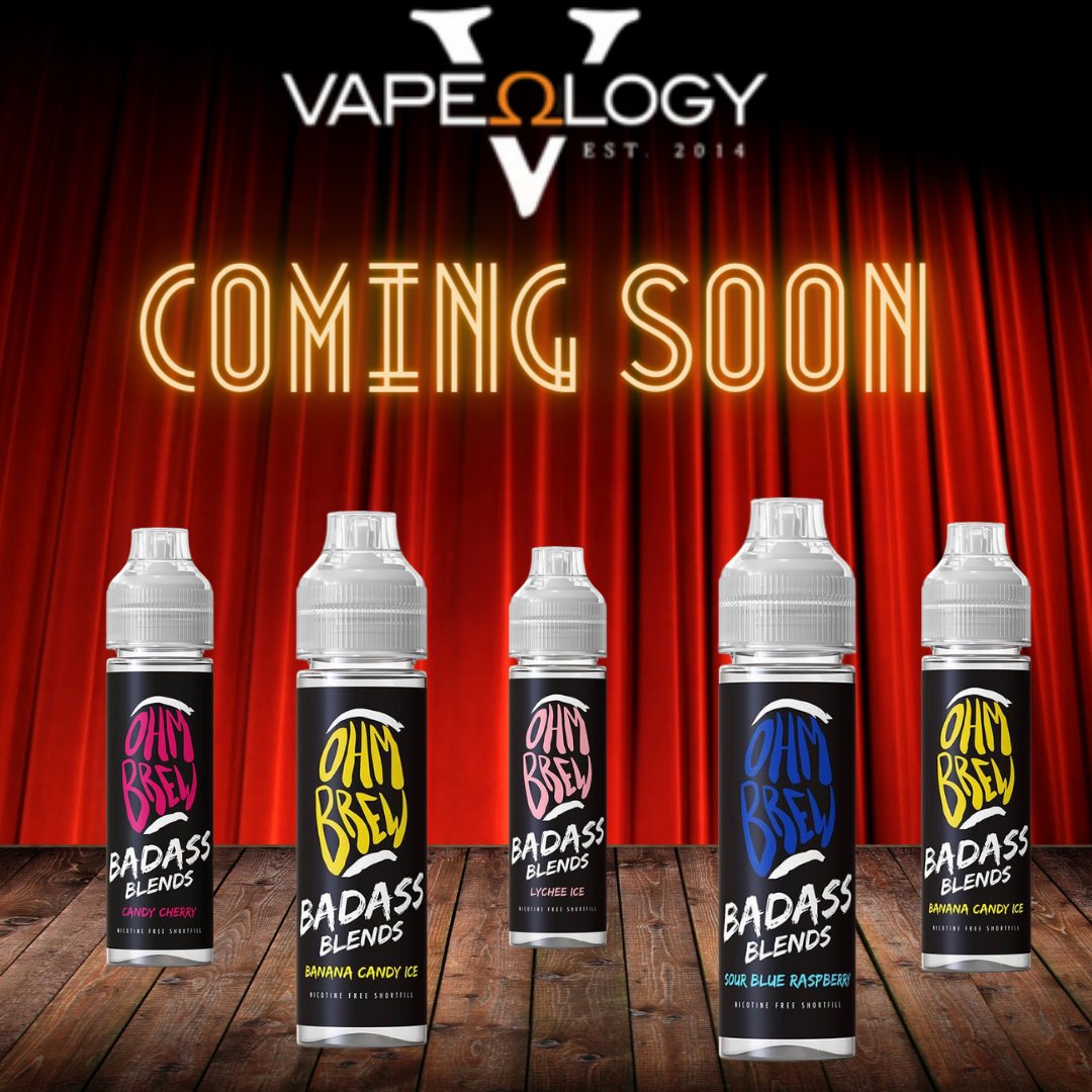 !!!!!!!!!!COMING SOON!!!!!!!!
We are huge fans of Ohm Brew here in the store and cant wait to try these new juices inspired by popular disposable flavours.
• Candy cherry
• Banana Ice
• Sour blue raspberry
• lychee Ice
• Loco lemon tart

vapeology.co.uk/search?q=comin…