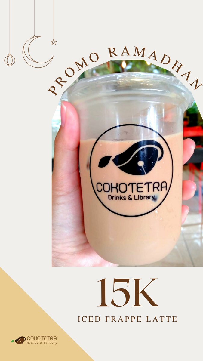 Semua menu kopi juga promo loh🥰😍 siap diangkut untuk menemani berbuka puasa🙏

- Berlaku dine in &amp; take away
- Tersedia di GoFood &amp; GrabFood
- Dapat memesan melalui WA: 081297598532

#Promo #Ramadan #cokotetra