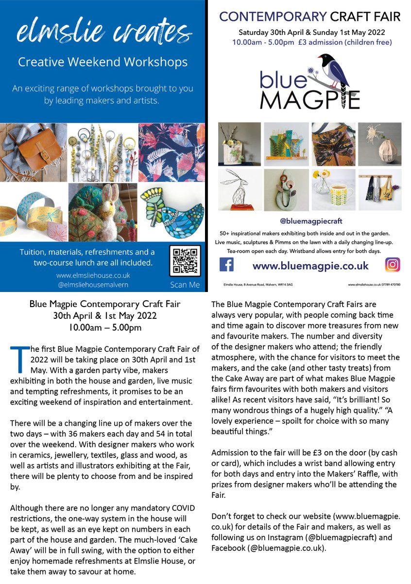 IngridASLW's tweet photo. If you or someone you know would love a creative weekend or two AND a contemporary craft fair, read all about @elmsliehouse now!
#giftideas #craftfair #contemporarycraft #malvern #elmsliehouse #loveart #creativeweekends https://t.co/MNCWbcxJDR
