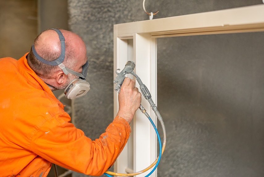 Our in house spraying facility means we have full control over the painting and drying process! Our sprayers are super experienced and exceptionally talented, quality control at its finest! #bespoke #windows #doors #woodenwindows #timberwindows #fenestration #construction