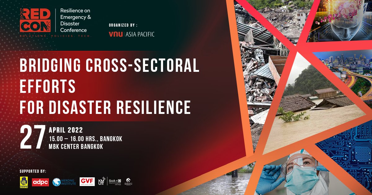 REDCON_Asia's tweet photo. Press Conference on 27 April 2022 from 15.00-16.00 hrs. at MBK Center Bangkok (1st Floor) to publicize the launching of REDCON Asia (Resilience on Emergency &amp; Disaster Conference).

https://t.co/4n0X9vWaVd

#REDCONAsia #PressConfernce #Thailand #disasterriskreduction https://t.co/b8JifMnSlO