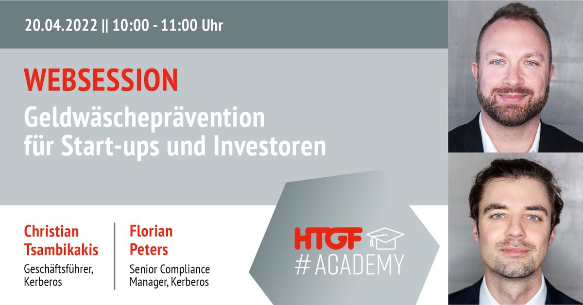 Hast du dich auch schonmal gefragt "Was bezweckt die #Geldwäscheprävention?"
Christian Tsambikakis und Florian Peters von <a href="/KerberosAML/">KERBEROS Compliance</a> geben euch in der #HTGFAcademy Websession am 20.04. einen Überblick zu den gesetzlichen Geldwäschepräventionsmaßnahmen.
👉bit.ly/37kXQHE