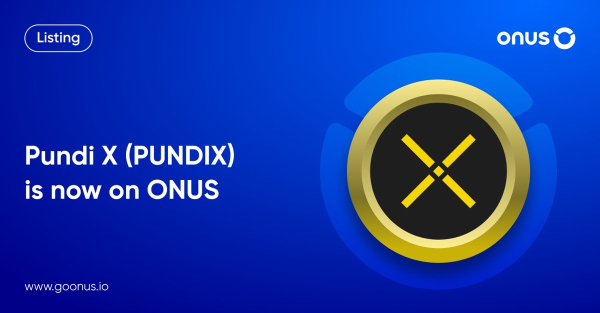 💳 #ONUS New Listing: $PUNDIX

<a href="/PundiXLabs/">Pundi X Labs</a> - Empower #blockchain developers and token holders to use #cryptocurrency at any physical store in the world.

Trading pair #PUNDIX to #USDT or #VNDC on #ONUS. 💸

📌 Details: goonus.io/en/pundi-x-tok… 

#Cryptocurrency