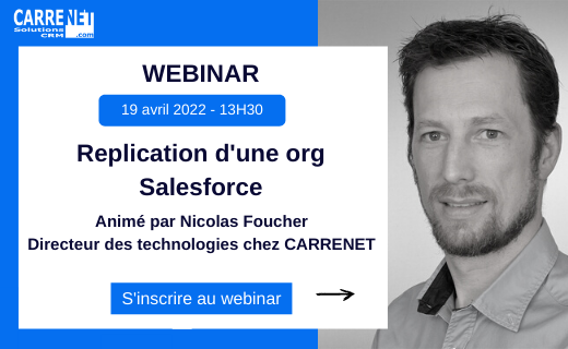 carrenet's tweet photo. 📣 Webinar : Replication d'une org Salesforce

Le 19 avril à 13h30, Nicolas Foucher, CTO chez CARRENETanimera un webinar pour vous expliquer comment faire la réplication d'une org Salesforce.
Pour s'inscrire c'est par ici👇
https://t.co/785VkfKfw4

#salesforce #webinar https://t.co/tJM76E0HcV