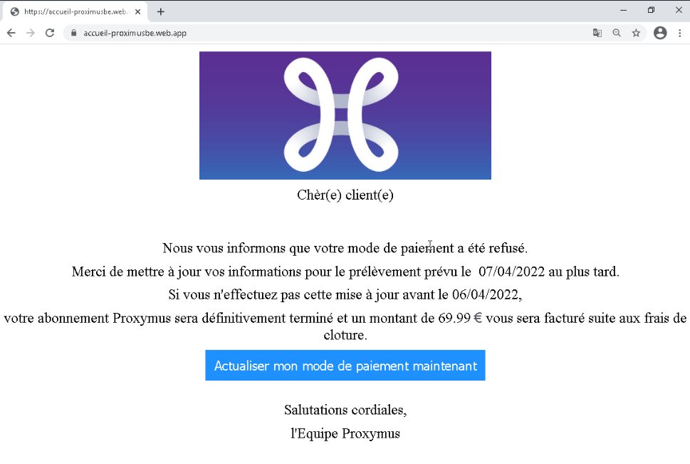 proximus's tweet photo. 📢 Obviously, never trust an e-mayl sent by Proxymus ! 😏

There is currently a phishing campaign going in order to get customer’s banking credentials. Proximus will never ask you for this type of information by e-mail. https://t.co/5OohpYmWwk