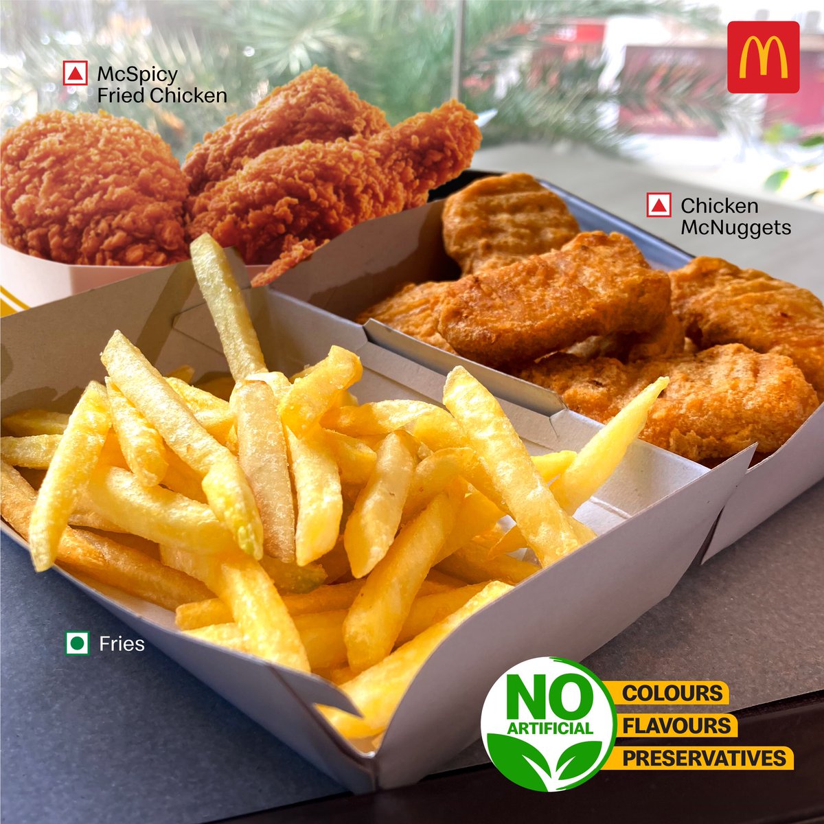 mcdonaldsindia's tweet photo. This World Health Day, we are revealing a secret! Your favourites on the menu come with zero artificial preservatives, flavour & colour. In other words, it's just mindful indulgence. #RealFoodRealGood
#mcdonaldsindia #WorldHealthDay https://t.co/pcpX0L198p