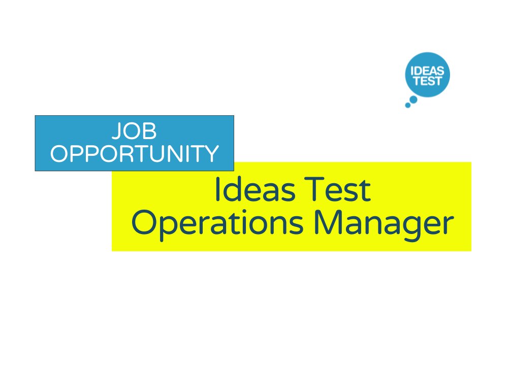 IdeasTest's tweet photo. #JobOpportunity We are seeking a new Operations Manager to work supporting our team.
Applications close 12pm, Wed 4 May.
Read a full description of the job & find out how to apply at our website: https://t.co/76C8WiyVZD
#artsjobs #KentJobs
@CVSMedway @SwaleCVS @ace_southeast https://t.co/HdokuRw0ZT